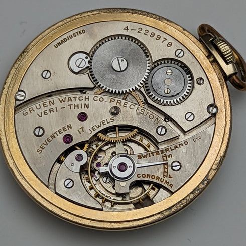 【翻新】美國復古格魯恩懷錶VERI-THIN帶折刀&艾伯特鏈條BOX